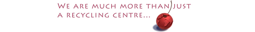 Strapline graphic for Proper-Job.org: "We are much more than just a recycling centre"