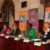 Photograph of speakers at a WEN meeting