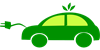 Graphic illustration of an eco-friendly car
